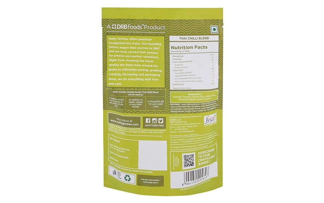 Nutty Gritties Thai Chilli Blend    Pack  188 grams